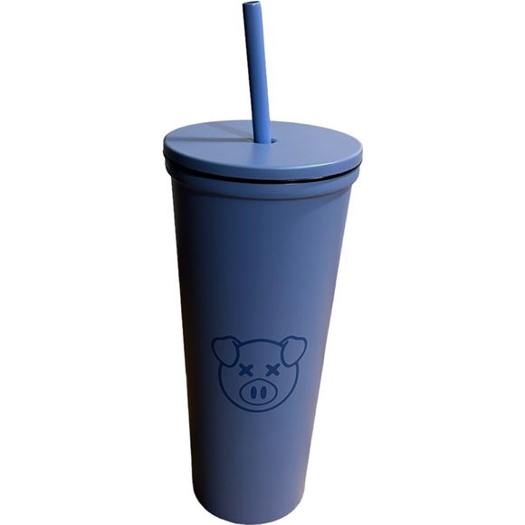 Shane Dawson Pig Tumbler Cup Light Blue With Lid & Straw - Picture 3 of 14